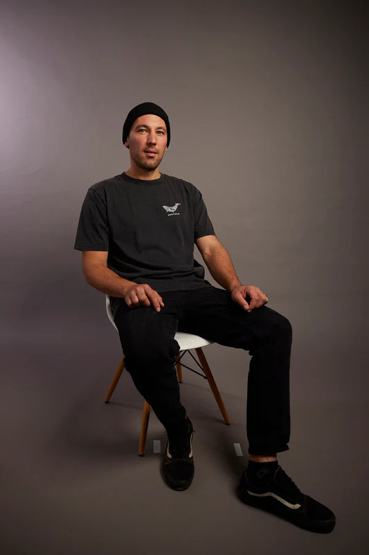 T-Shirt Loose Wal Black Washed