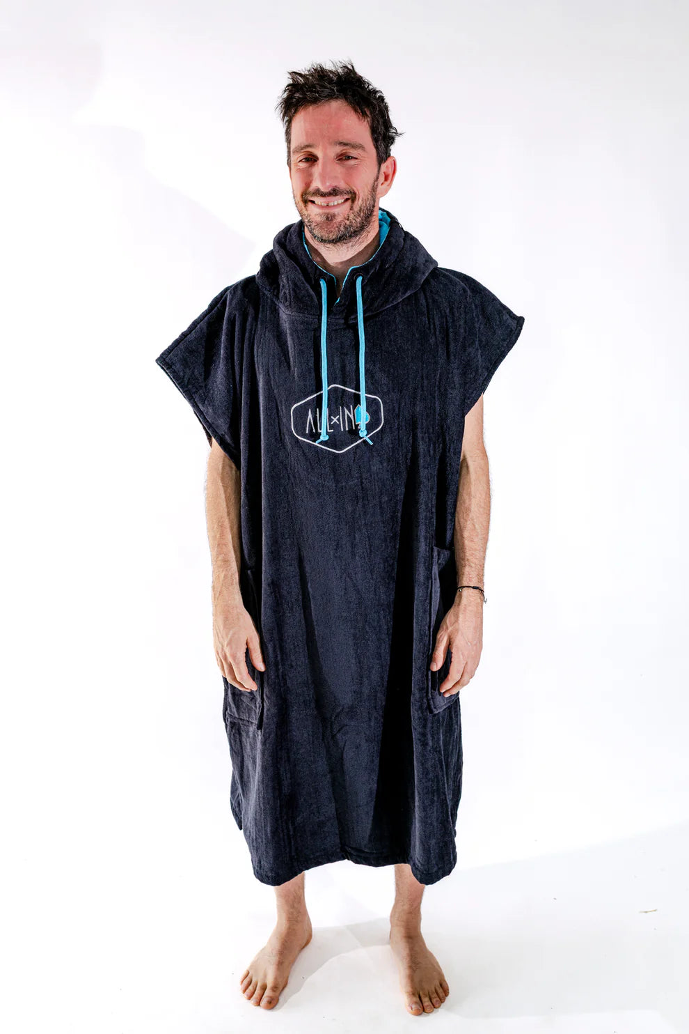 All-In Flash Classic Poncho Black/Turquoise