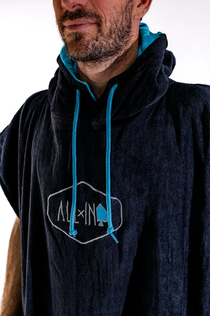 All-In Flash Classic Poncho Black/Turquoise