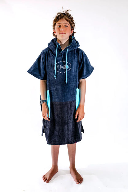 All-In J Crew V Junior Poncho Blue/Surf