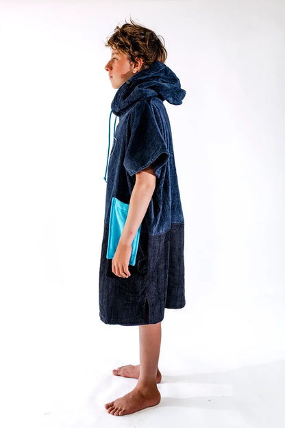 All-In J Crew V Junior Poncho Blue/Surf