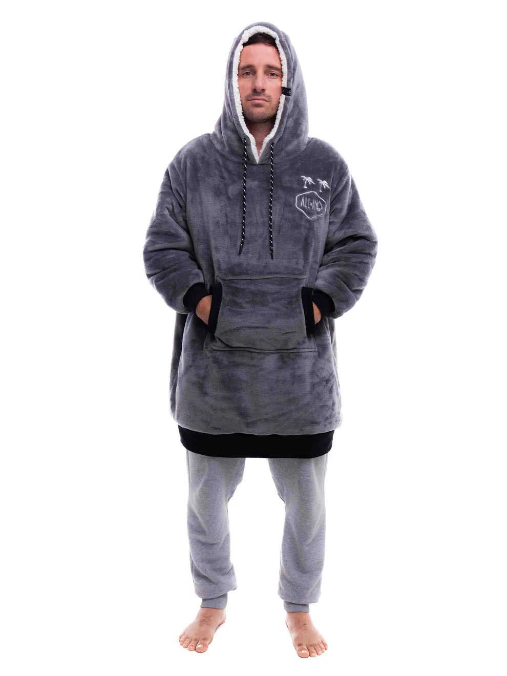 Plaid Poncho Charcoal