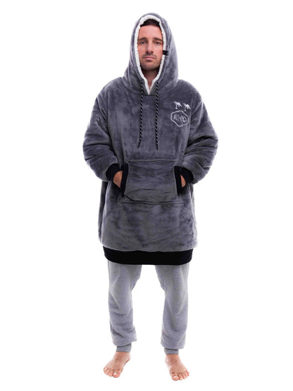 Plaid Poncho Charcoal