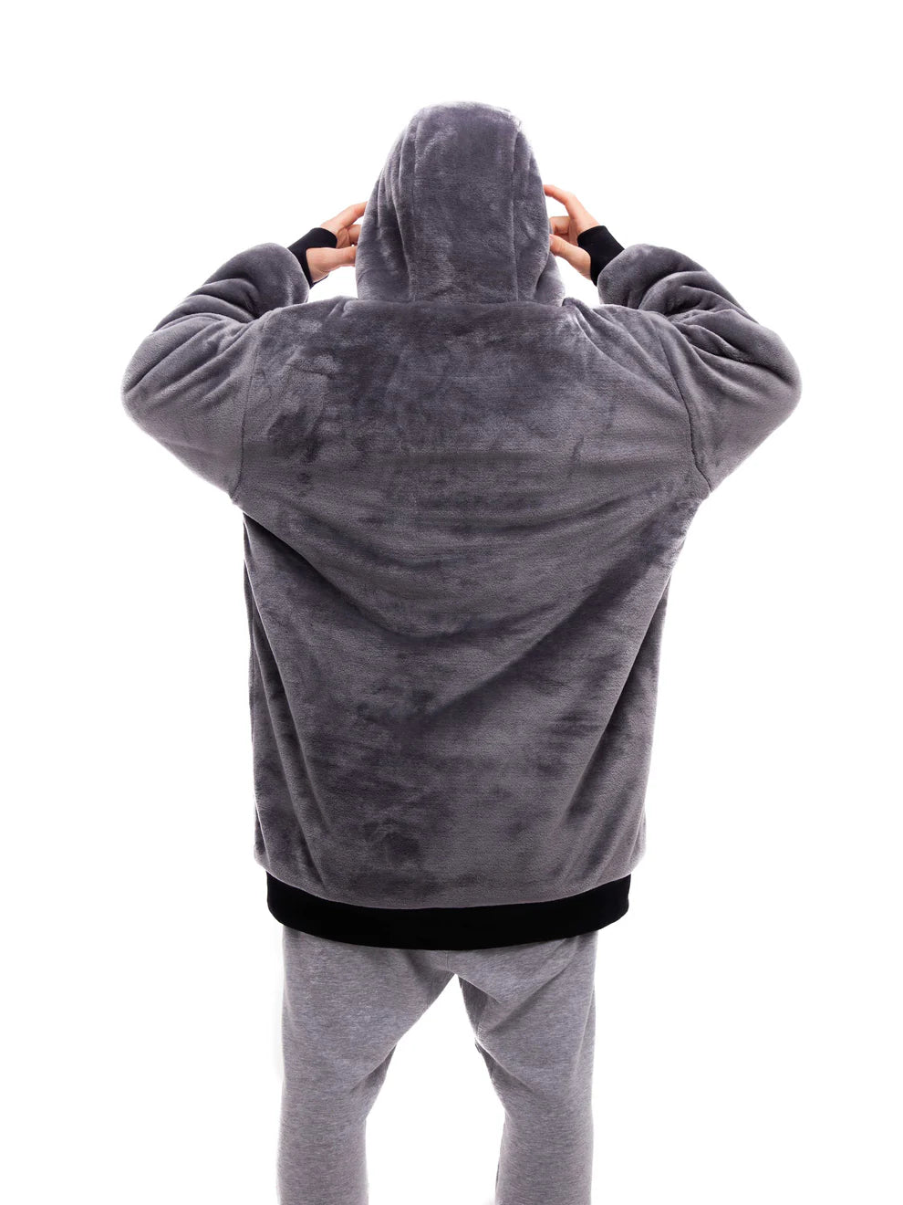 Plaid Poncho Charcoal