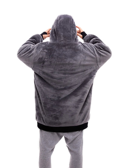 Plaid Poncho Charcoal