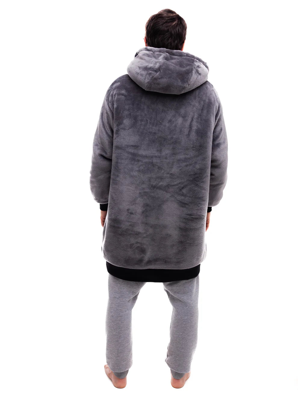 Plaid Poncho Charcoal