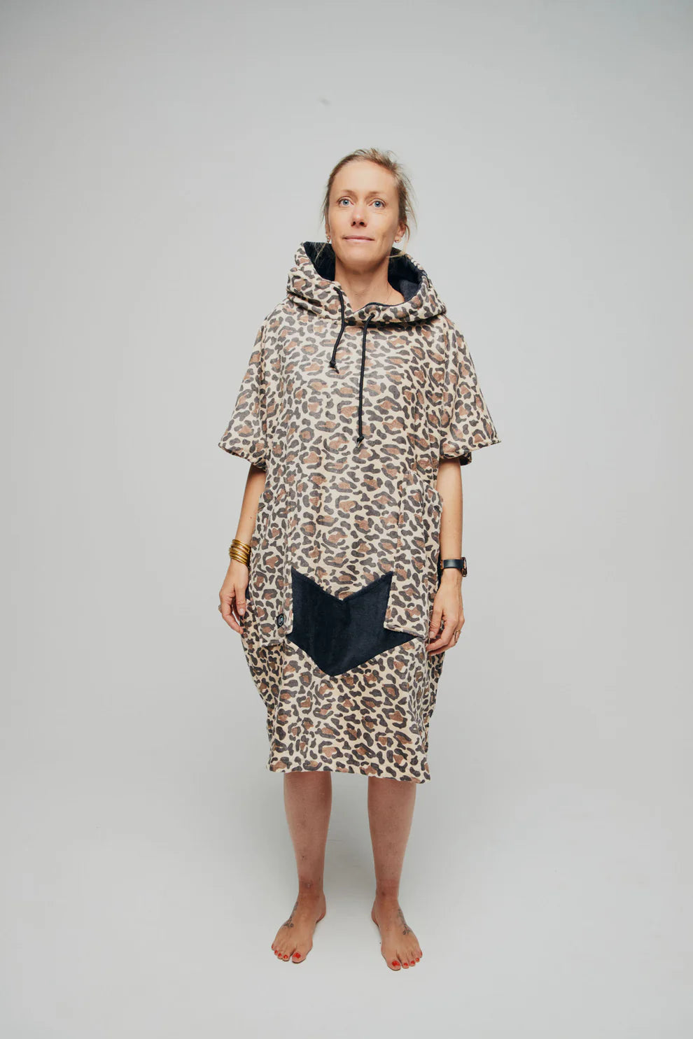 All-In Beach Crew V Poncho Leopard